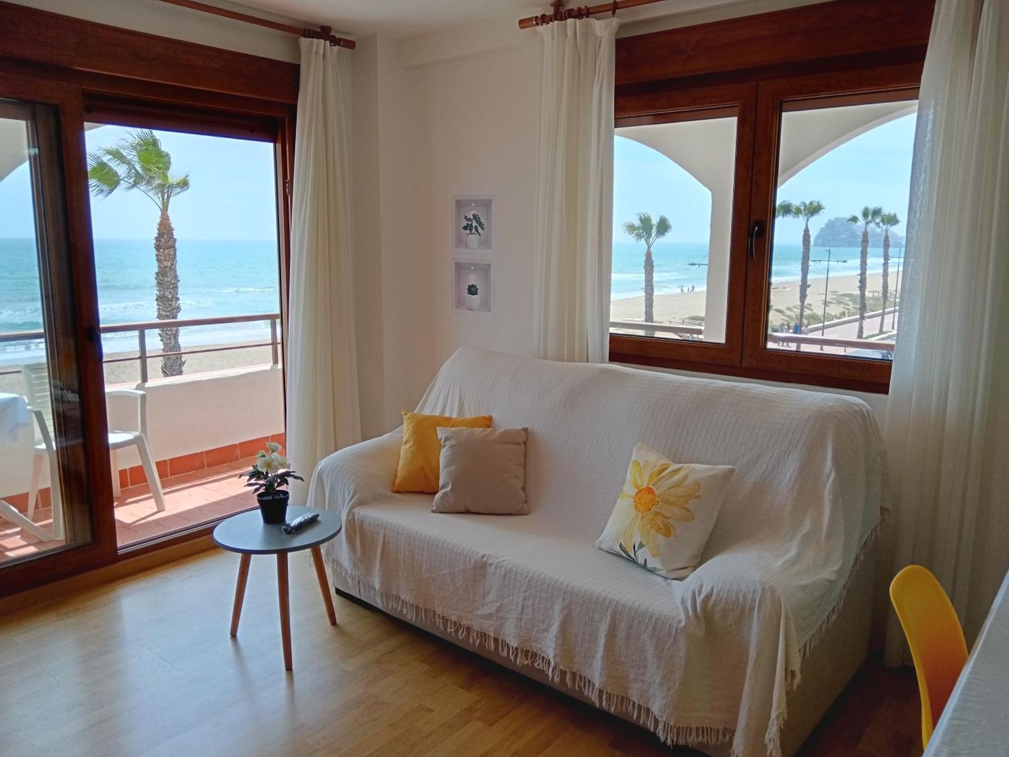 Apartament Primera Linea De Playa, Ada Benedicto Xiii, Aire Acondicionado, Wifi, Parking Peñiscola Zewnętrze zdjęcie